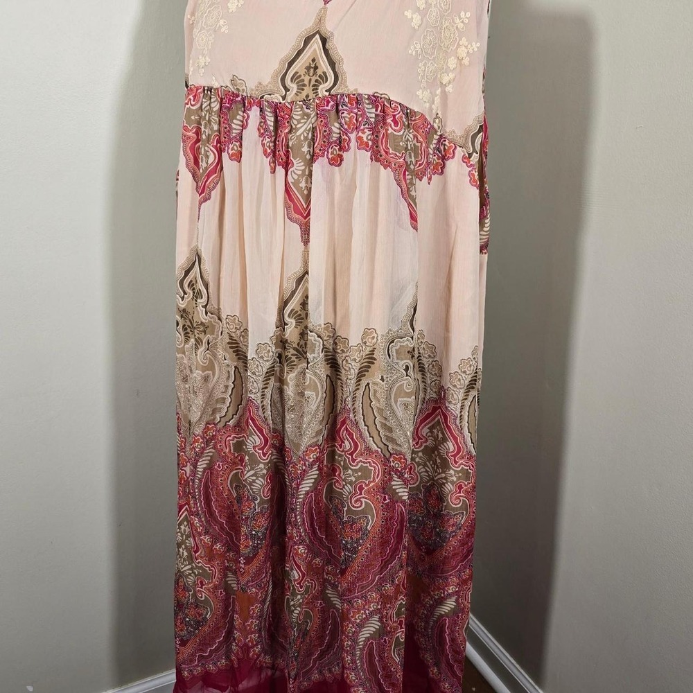 Taillissime embroidered paisley maxi dress size 34Y / approx. 4XL